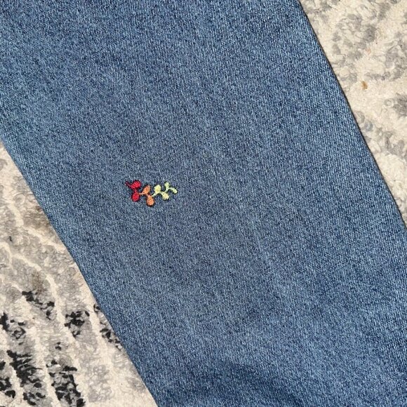 Vintage Angels Embroidered Jeans With Patches Rainbow Pockets Size 7 Women - Picture 15 of 16